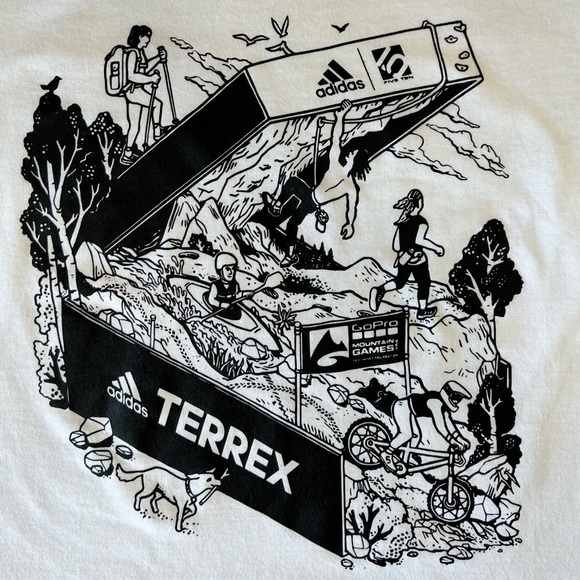 Adidas Terrex Size Small Black Graphic Tee - Picture 5 of 10